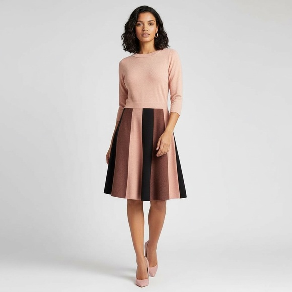 Boden Dresses & Skirts - NWOT Boden Rose Gold Long Sleeve Fit and Flare Dress